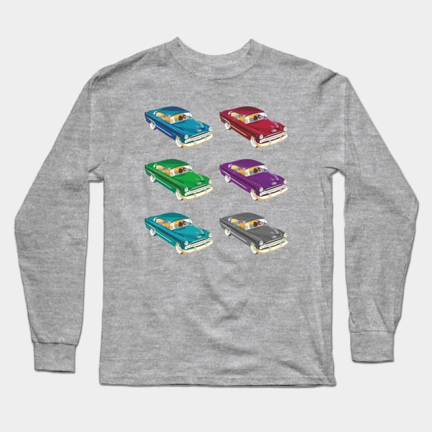 Vintage 50s Cars Long Sleeve T-Shirt by Widmore